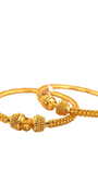 22K Gold Designer 2 Pieces Set Of Ladies Screw Bangles