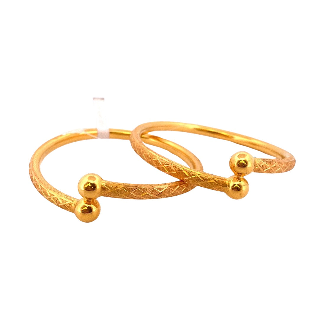22K Gold Designer 2 Pieces Set Of Ladies Bangles