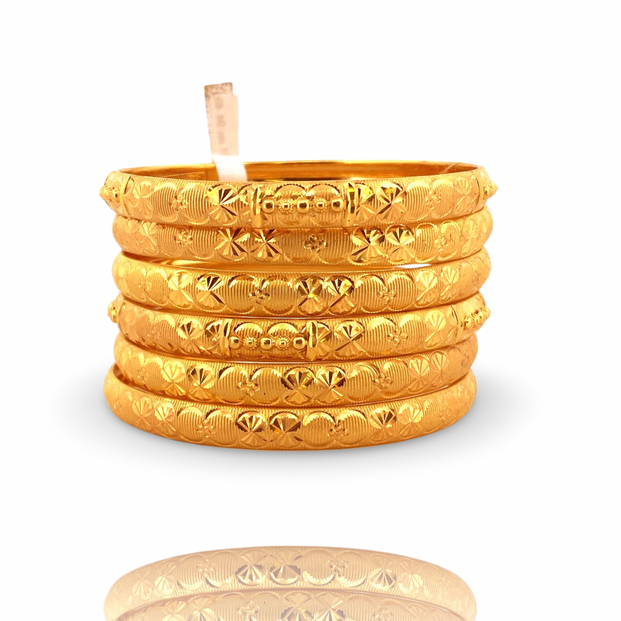 22K Gold Designer 6 Pieces Bangles Set