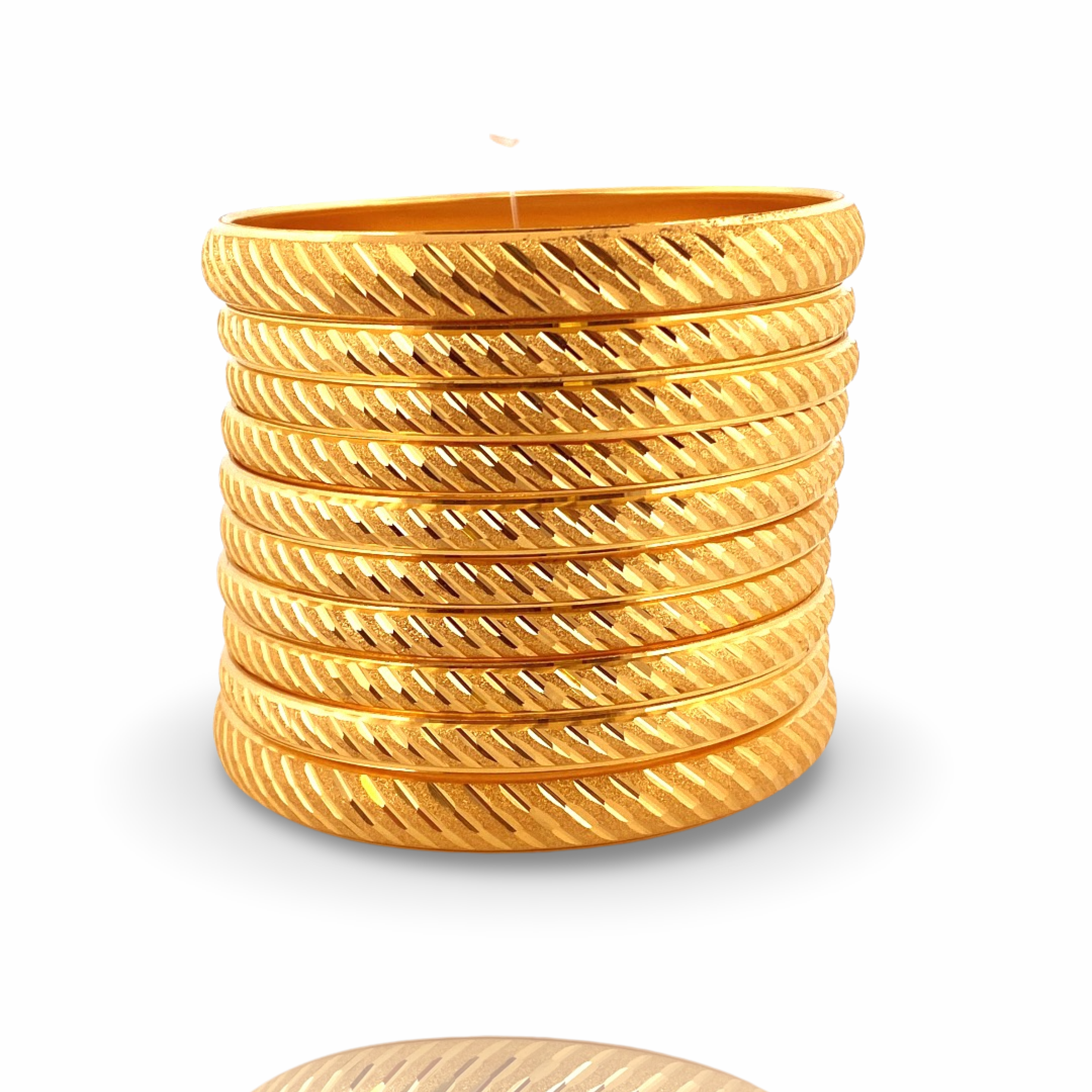 22K Gold Designer 10 Pieces Bangles Set