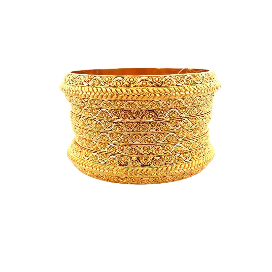 22K Gold Designer 6 Pieces Bangles Set