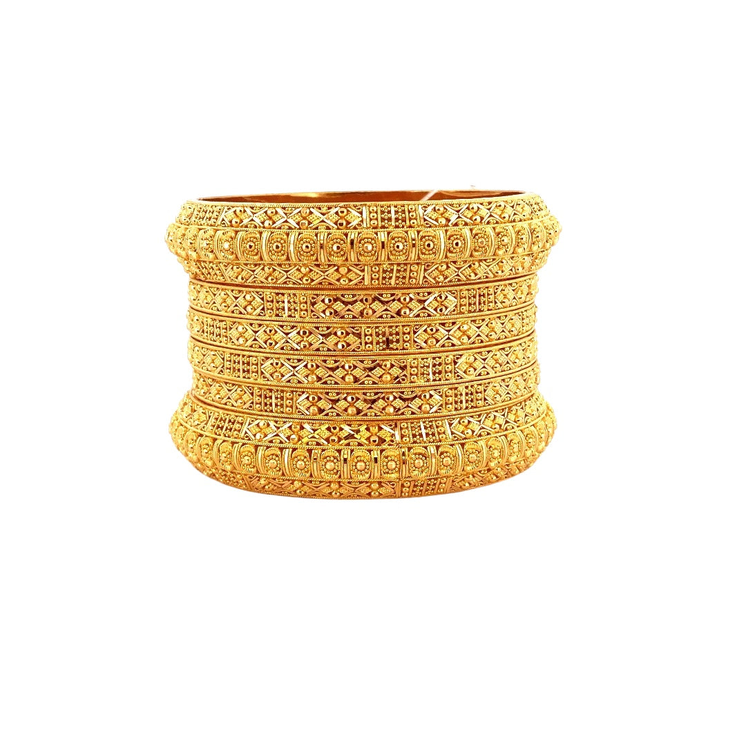 22K Gold 6 Pieces Bangles Set
