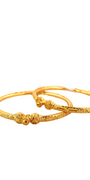 22K Gold Designer 2 Pieces Set Of Ladies Screw Bangles