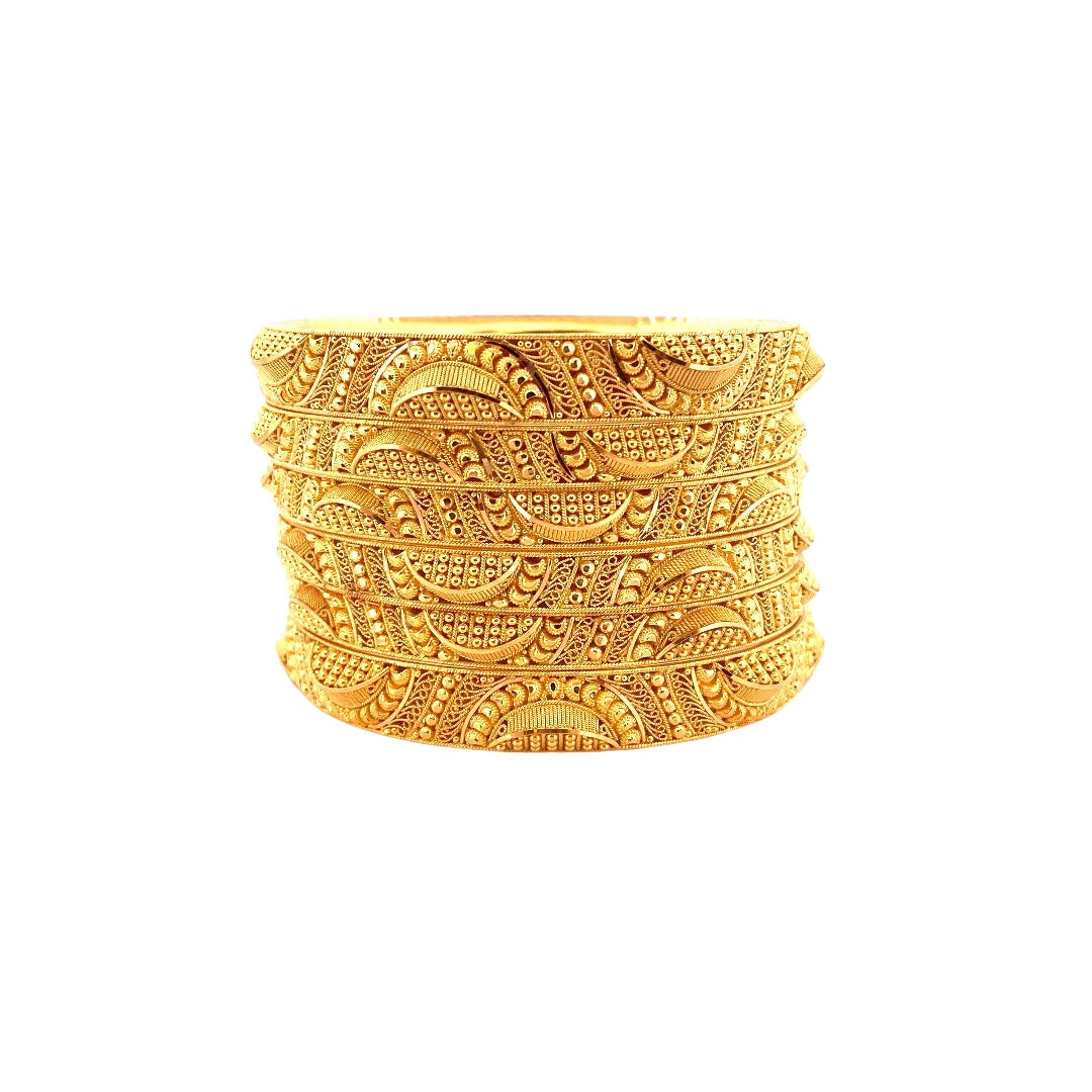 22K Gold 6 Pieces Bangles Set
