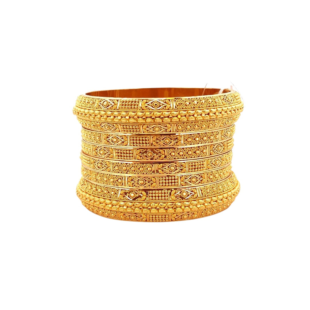 22K Gold Designer 6 Pieces Bangles Set