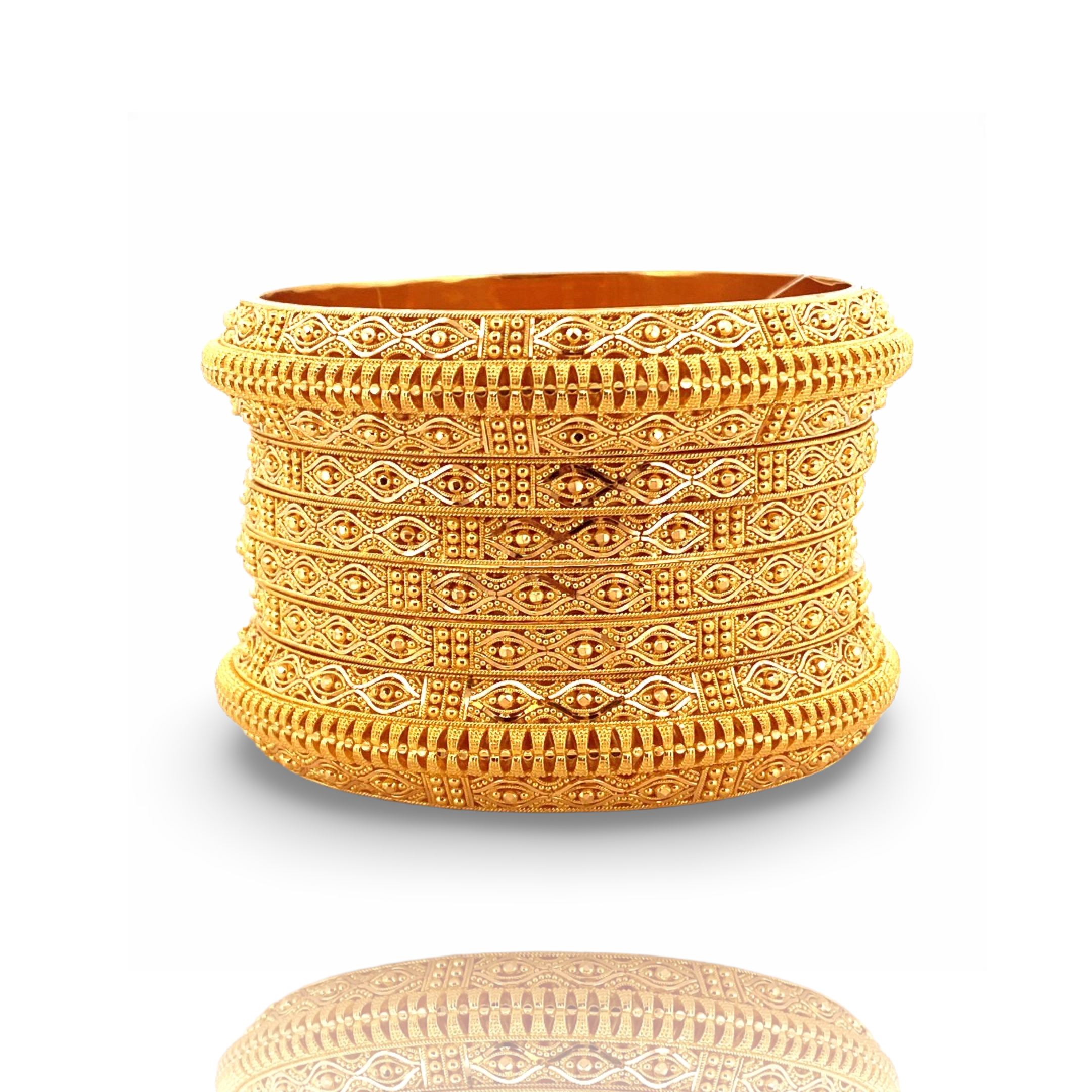 22K Gold Designer 6 Pieces Bangles Set