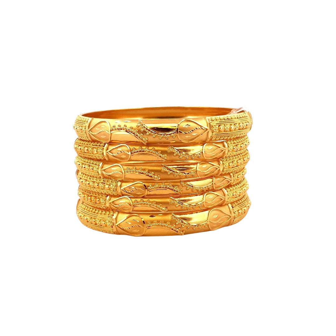 22K Gold 6 Pieces Bangles Set