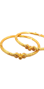 22K Gold Designer 2 Pieces Set Of Ladies Screw Bangles