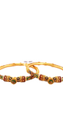 22K Gold Meena Designer 2 Pieces Set Of Ladies Screw Bangles