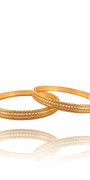 22K Gold CZ Designer 2 Pieces Set of Bangles