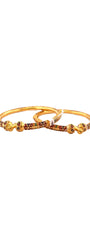 22K Gold Meena 2 Pieces Set Of Ladies Screw Bangles