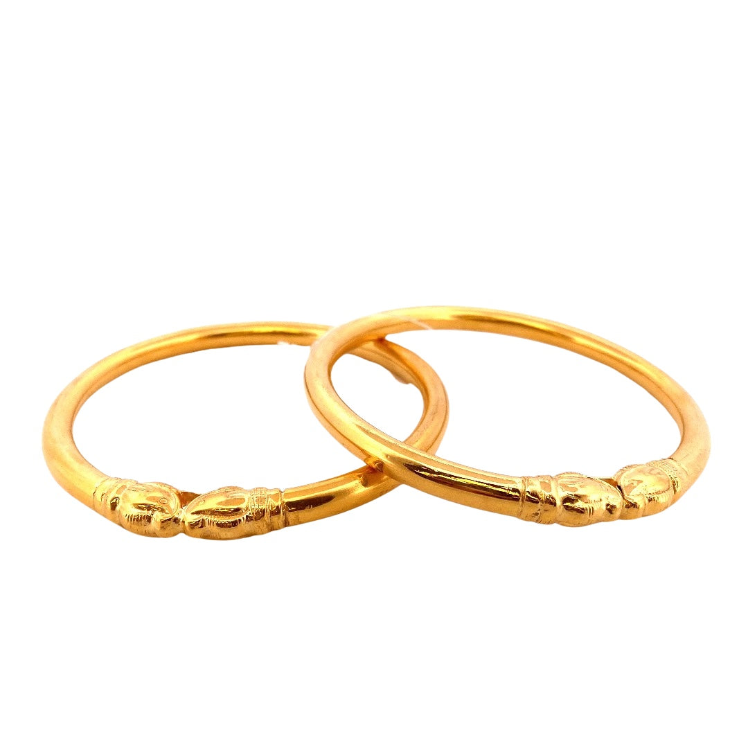 22K Gold Sleek Designer 2 Pieces Set Of Ladies Bangles