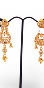 22K Gold Two-tone Hanging Earrings
