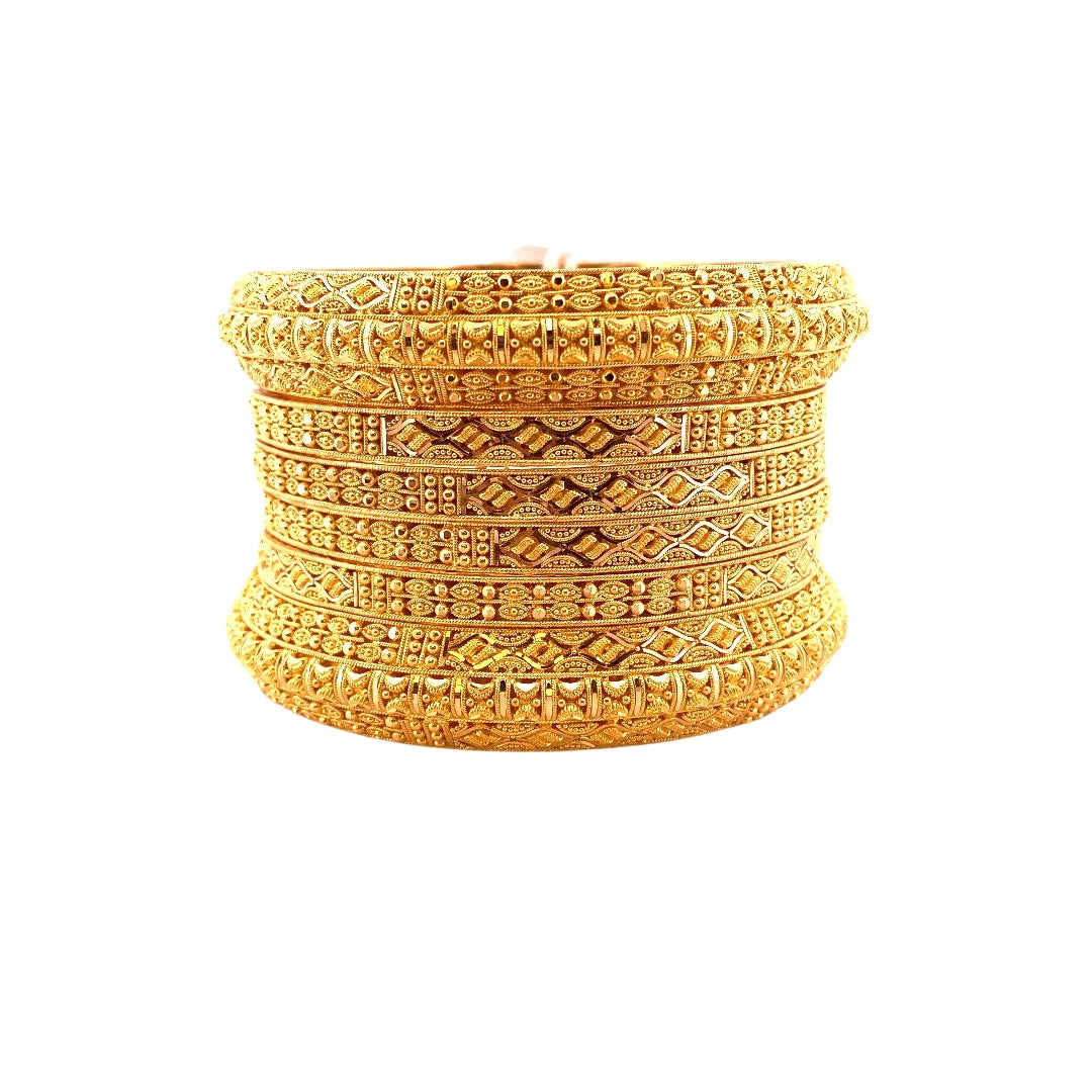 22K Gold Designer 6 Pieces Bangles Set