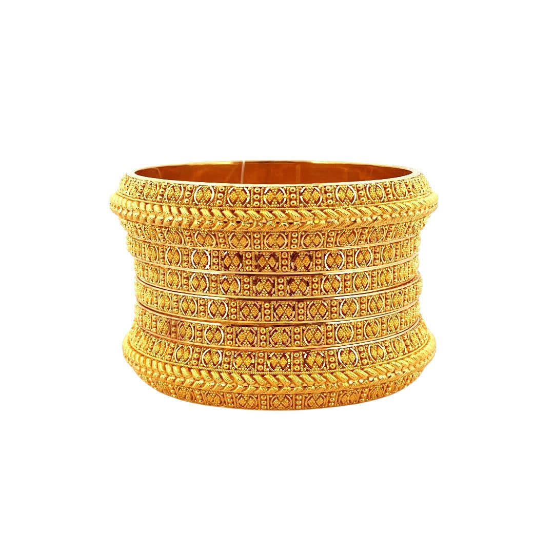 22K Gold 6 Pieces Bangles Set