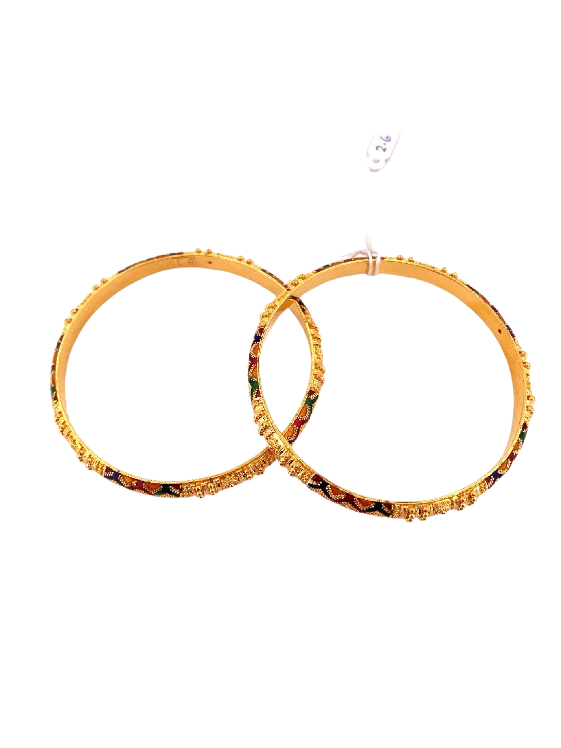 22K Gold Designer 2 Pieces Set Of Bangles