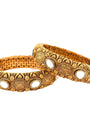 22K Gold Antique 2 Pieces Set Of Ladies Screw Bangles