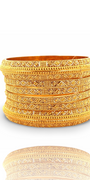 22K Gold Designer 6 Pieces Bangles Set