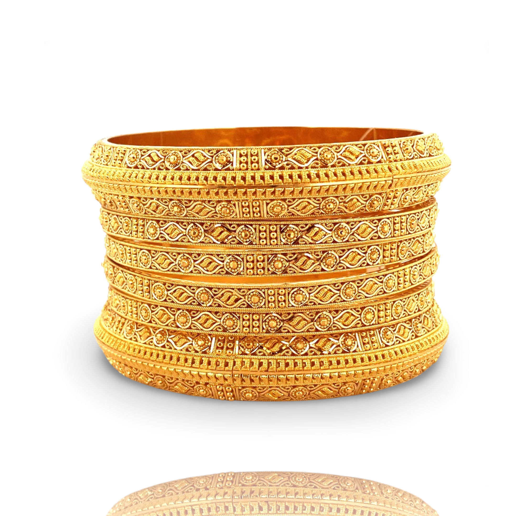 22K Gold Designer 6 Pieces Bangles Set