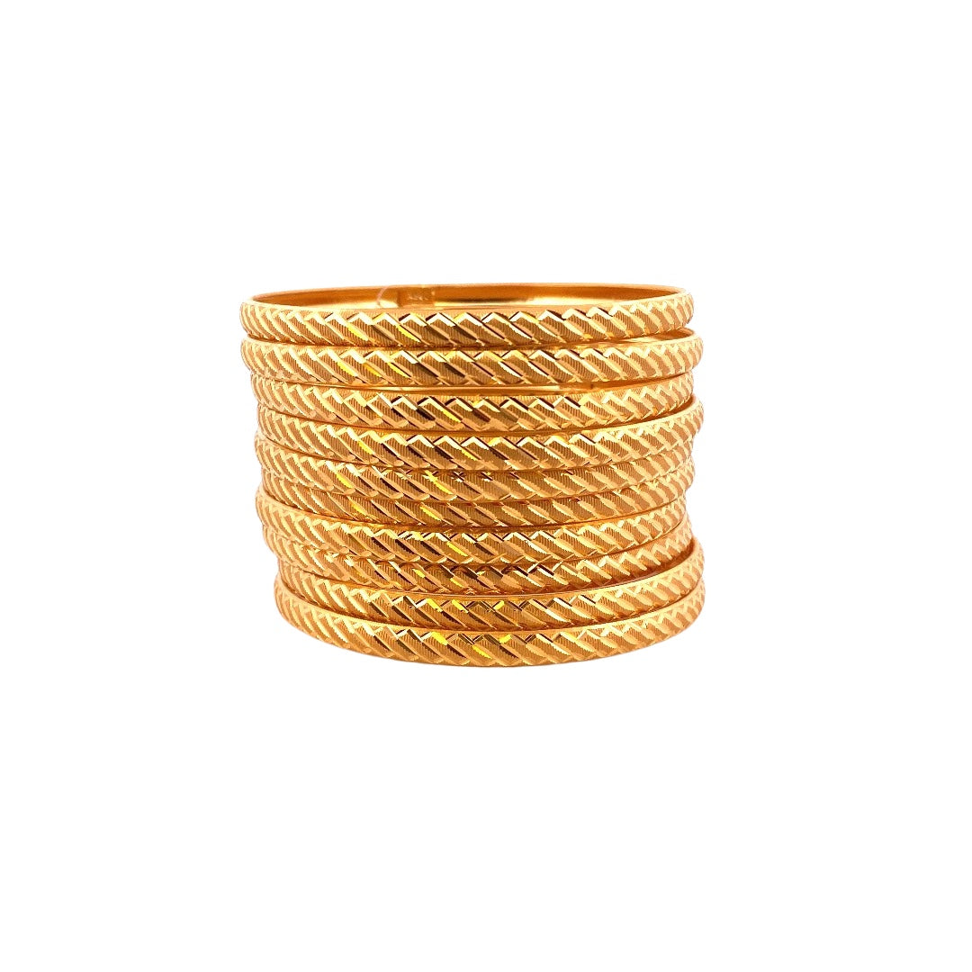 22K Gold 10 Pieces Bangles Set