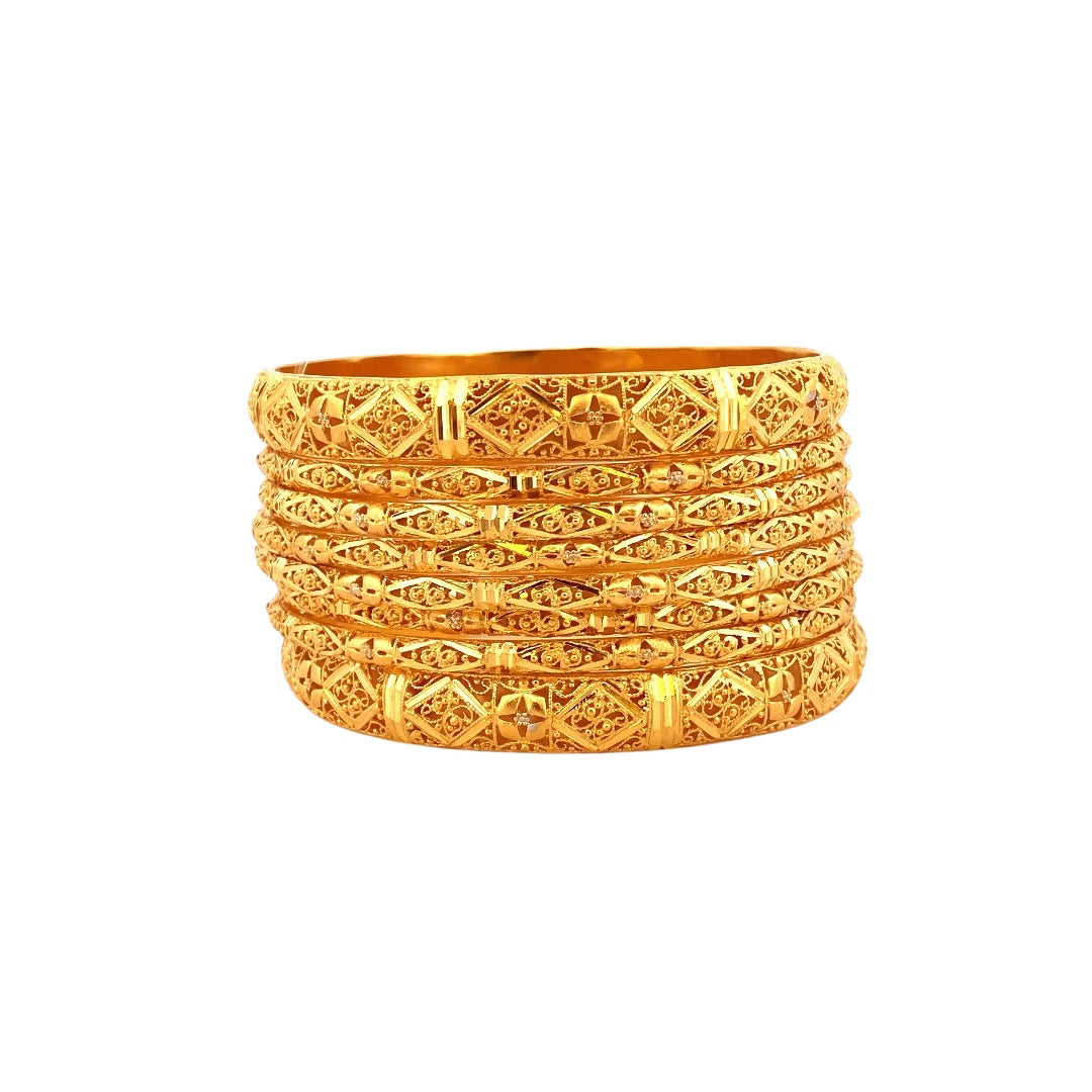 22K Gold 8 Pieces Bangles Set