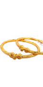 22K Gold Designer 2 Pieces Set Of Ladies Screw Bangles