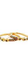 22K Gold Fashionable Meena 2 Pieces Set Of Ladies Screw Bangles