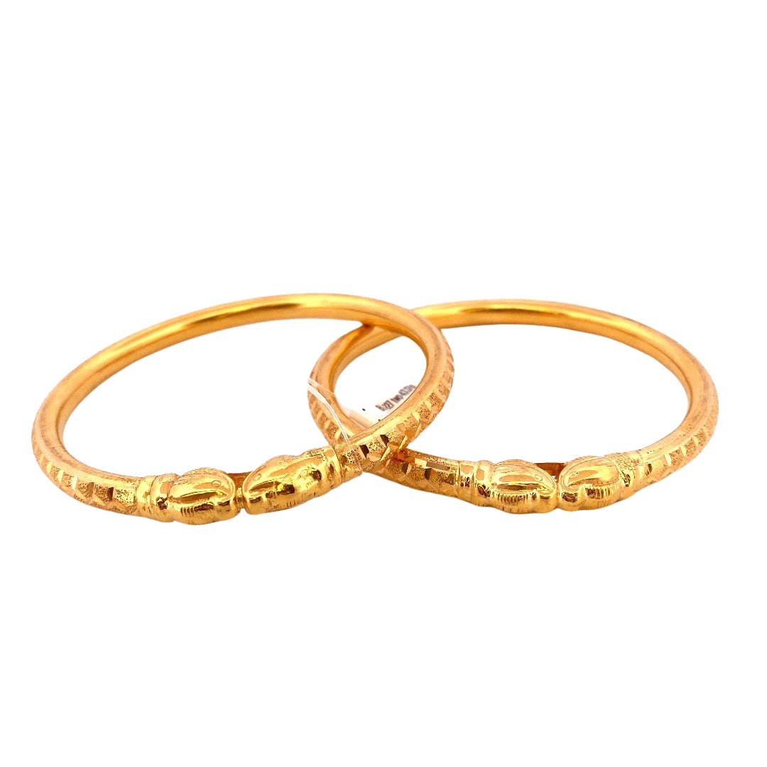 22K Gold Laser Cut 2 Pieces Set Of Ladies Bangles
