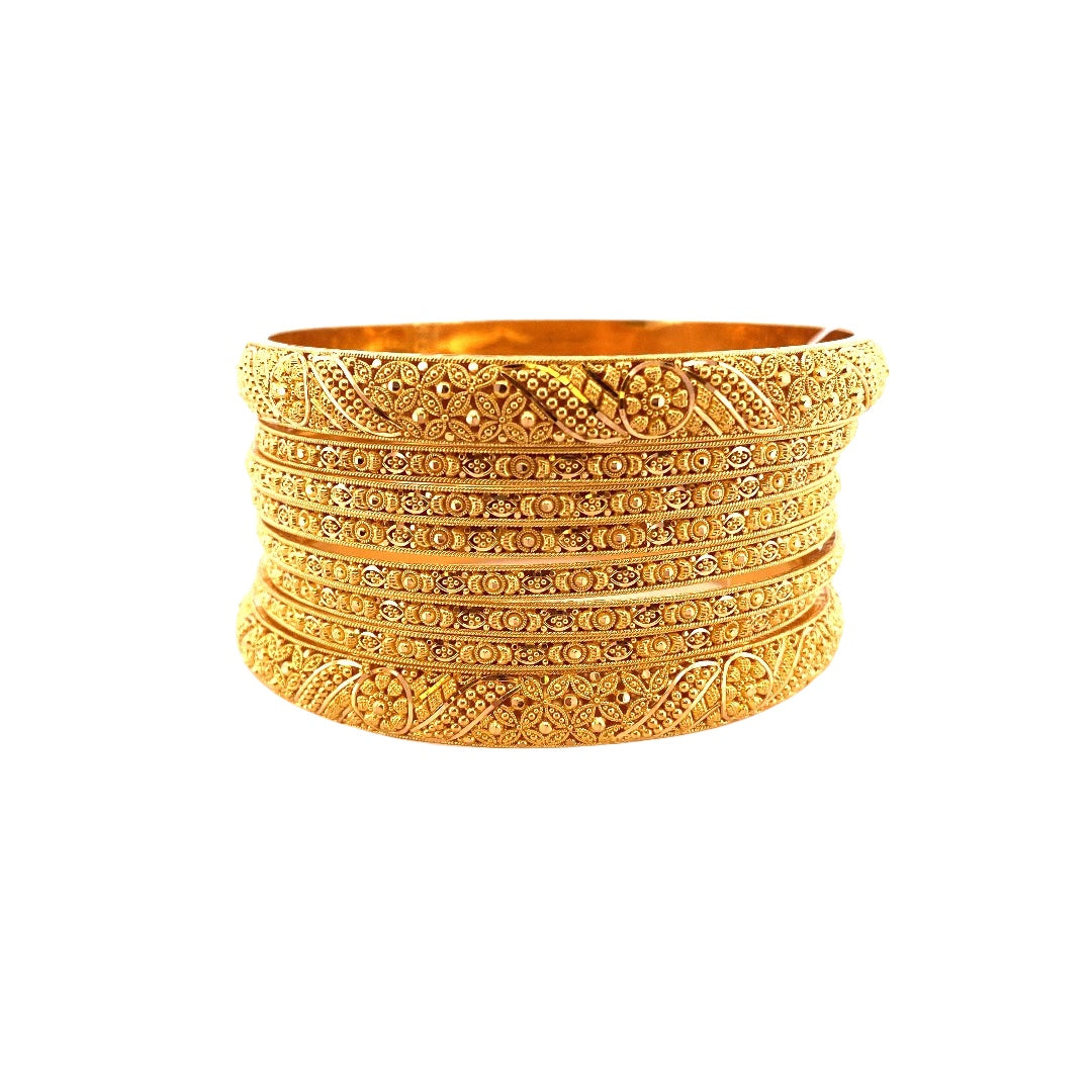 22K Gold Design 8 Pieces Bangles Set