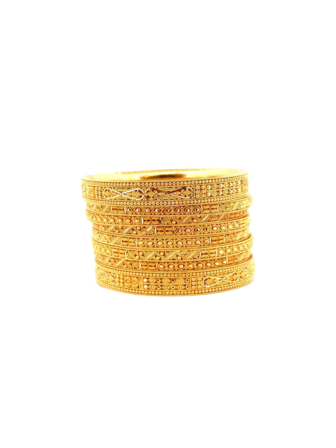 22K Gold Designer 8 Pieces Bangles Set