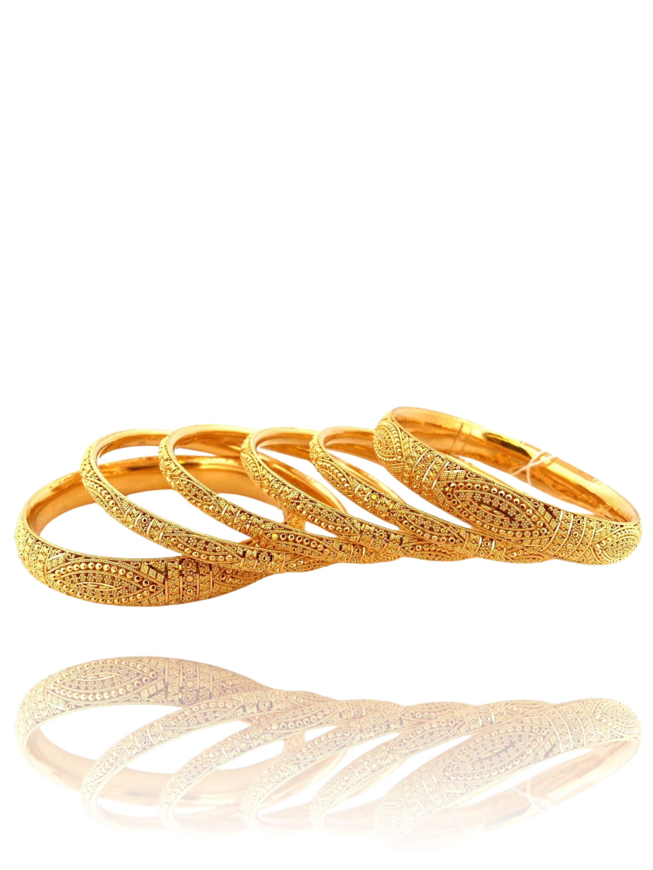 22K Gold Designer 6 Pieces Set of Bangles