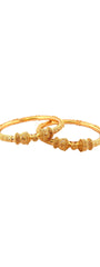 22K Gold Designer 2 Pieces Set Of Ladies Screw Bangles