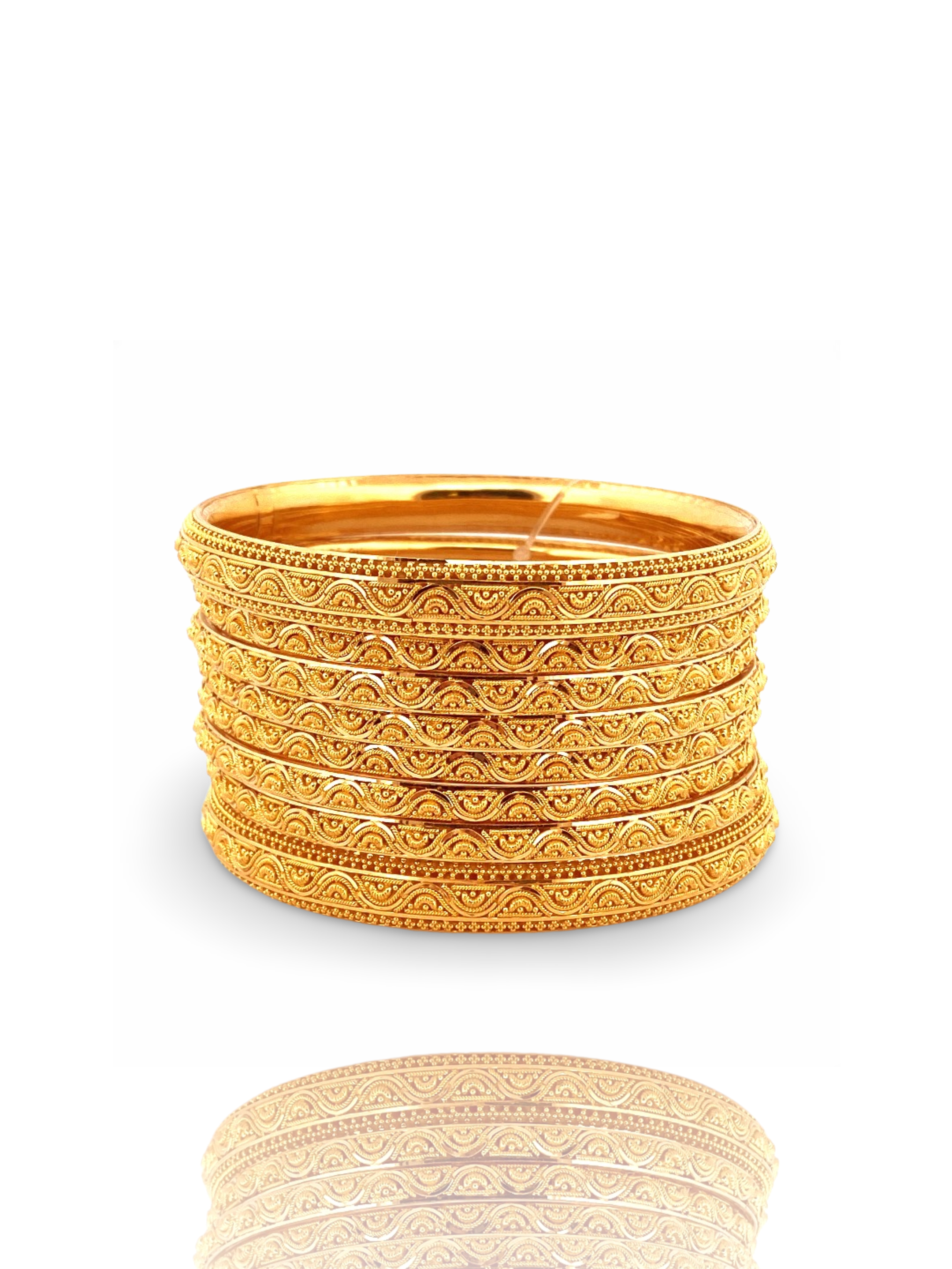 22K Gold Designer 8 Pieces Bangles Set