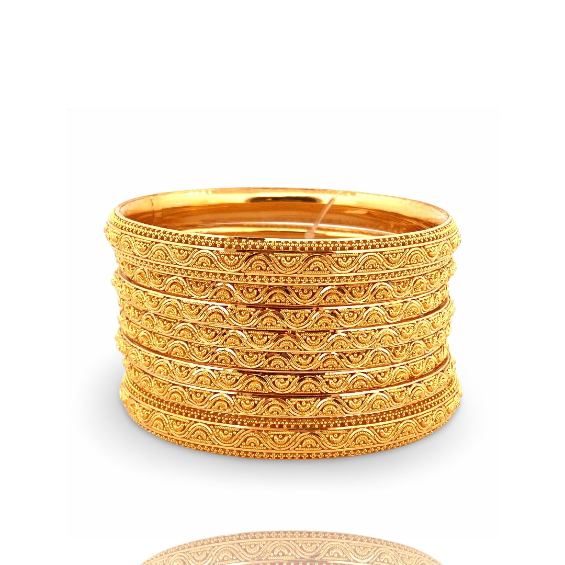 22K Gold Designer 8 Pieces Bangles Set