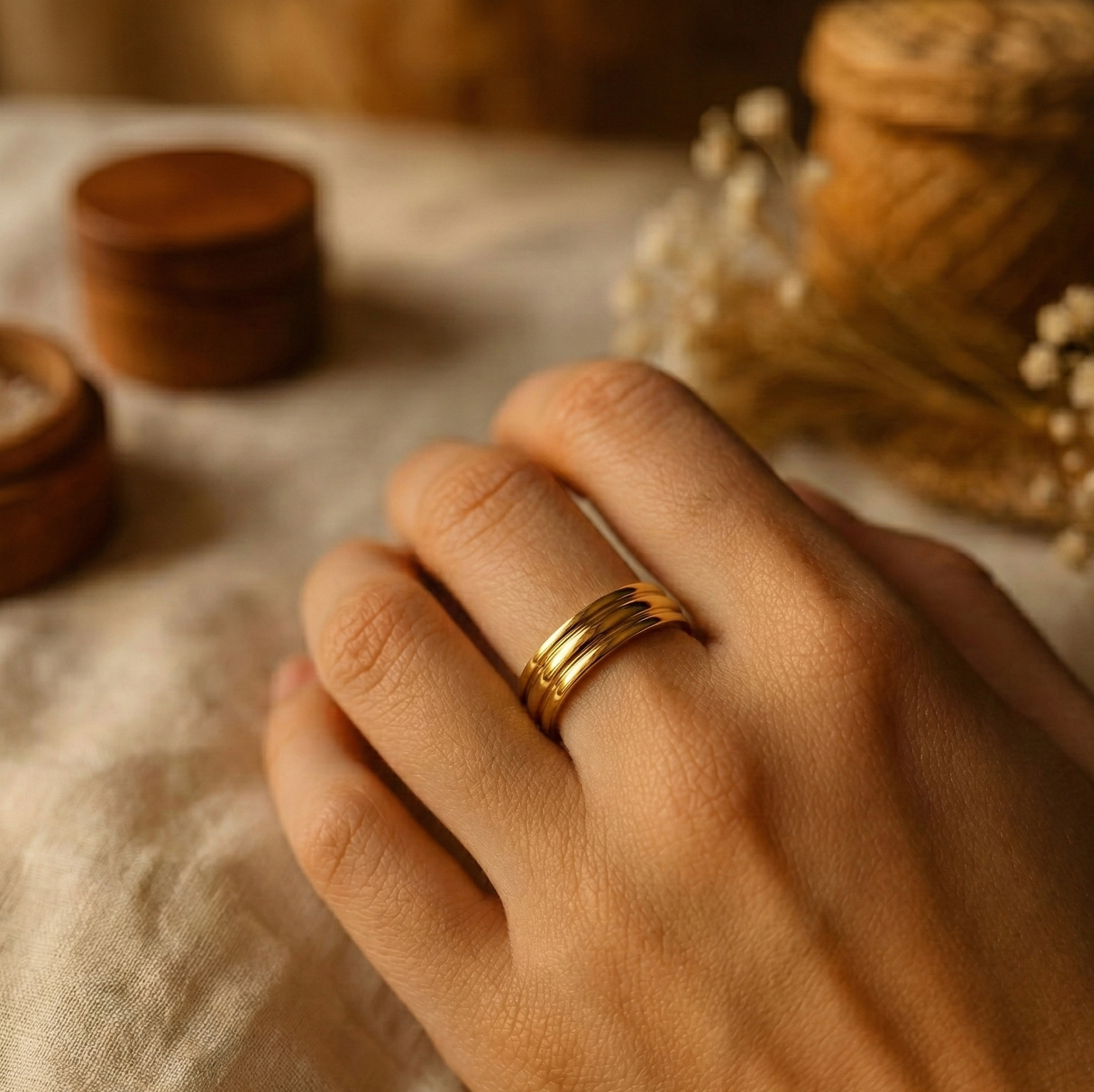 22K Gold Designer Band