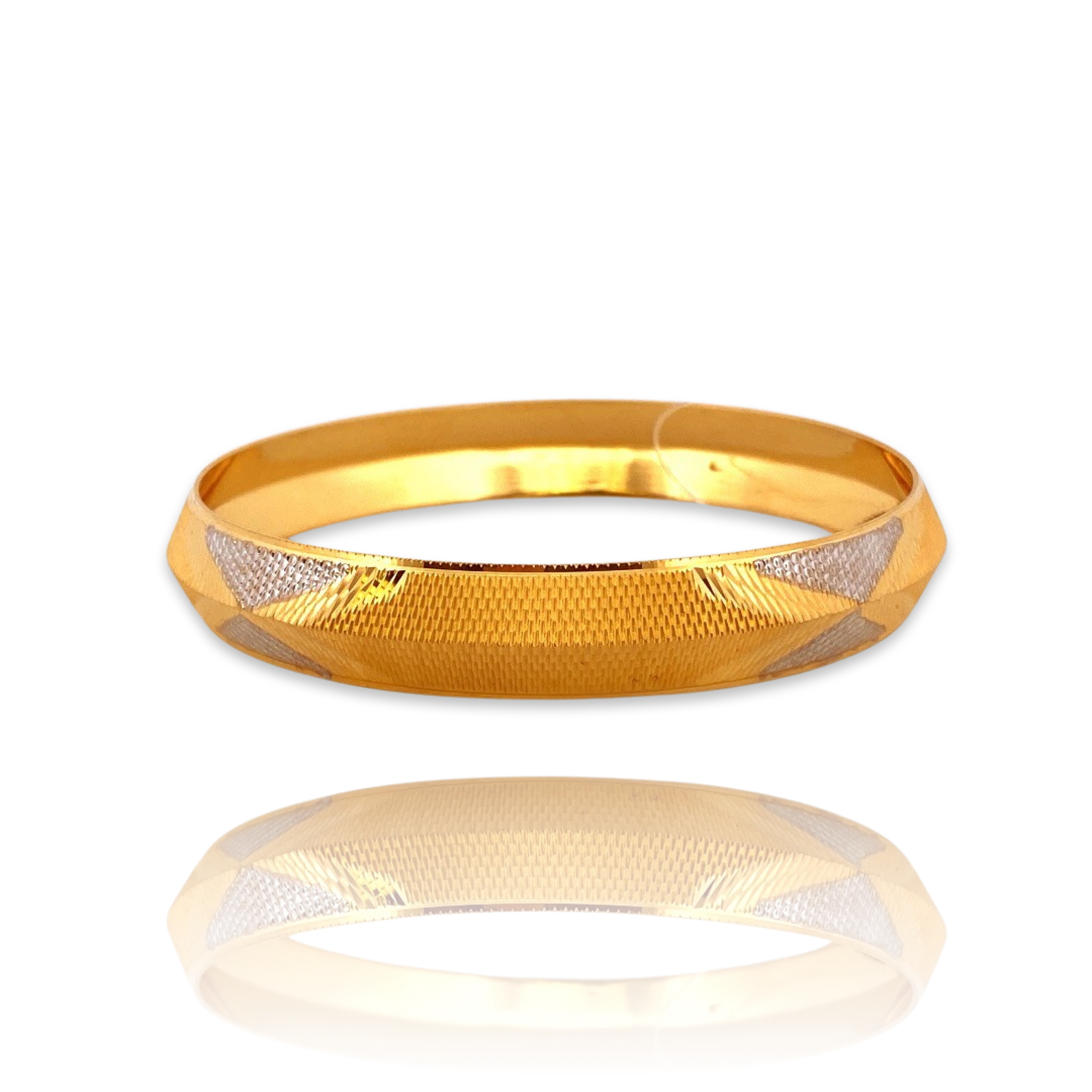 22K Gold Two-tone Designer Men's Kara