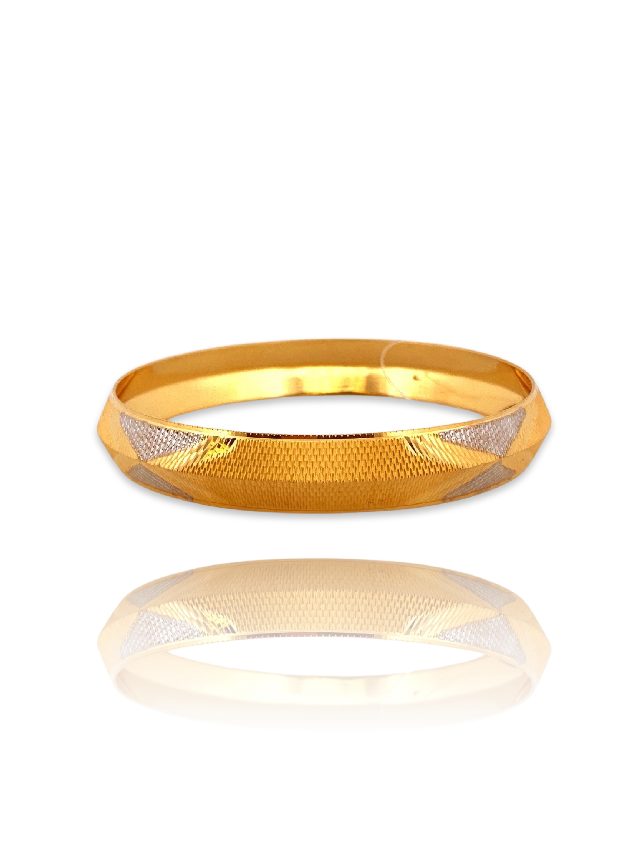 22K Gold Two-tone Designer Men's Kara