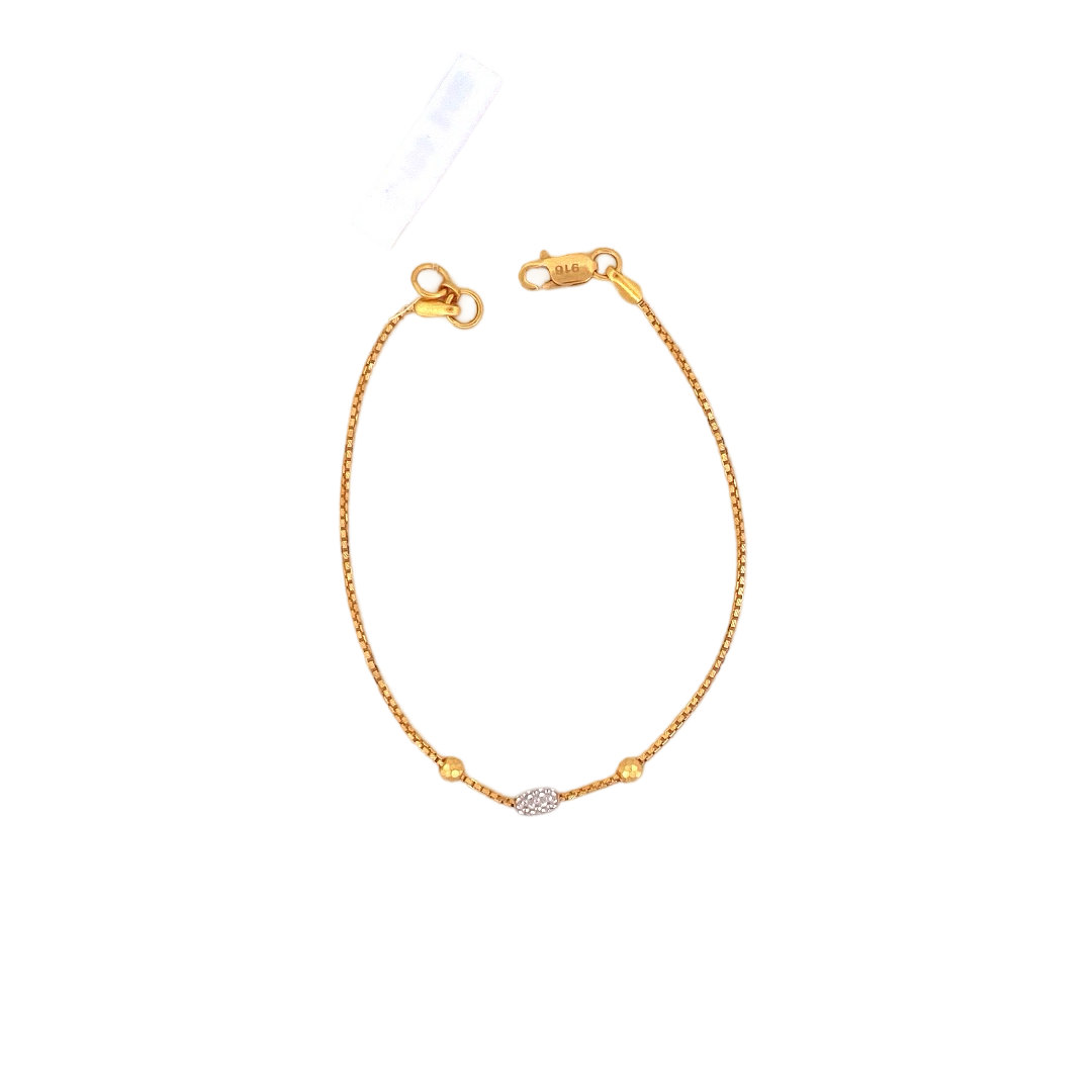 22K Gold Two-tone Designer Ladies Bracelet