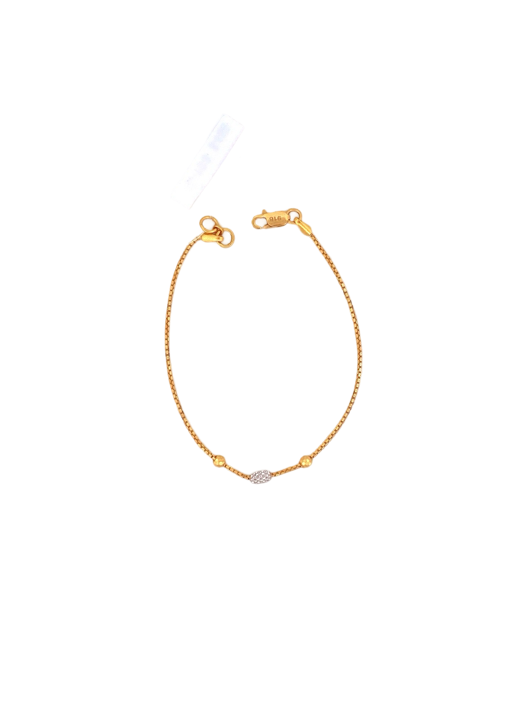 22K Gold Two-tone Designer Ladies Bracelet