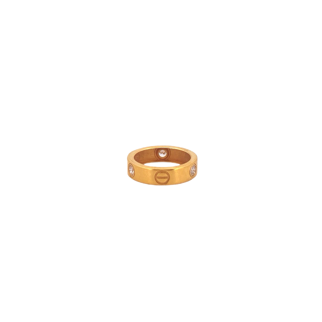22K Gold CZ Designer Band