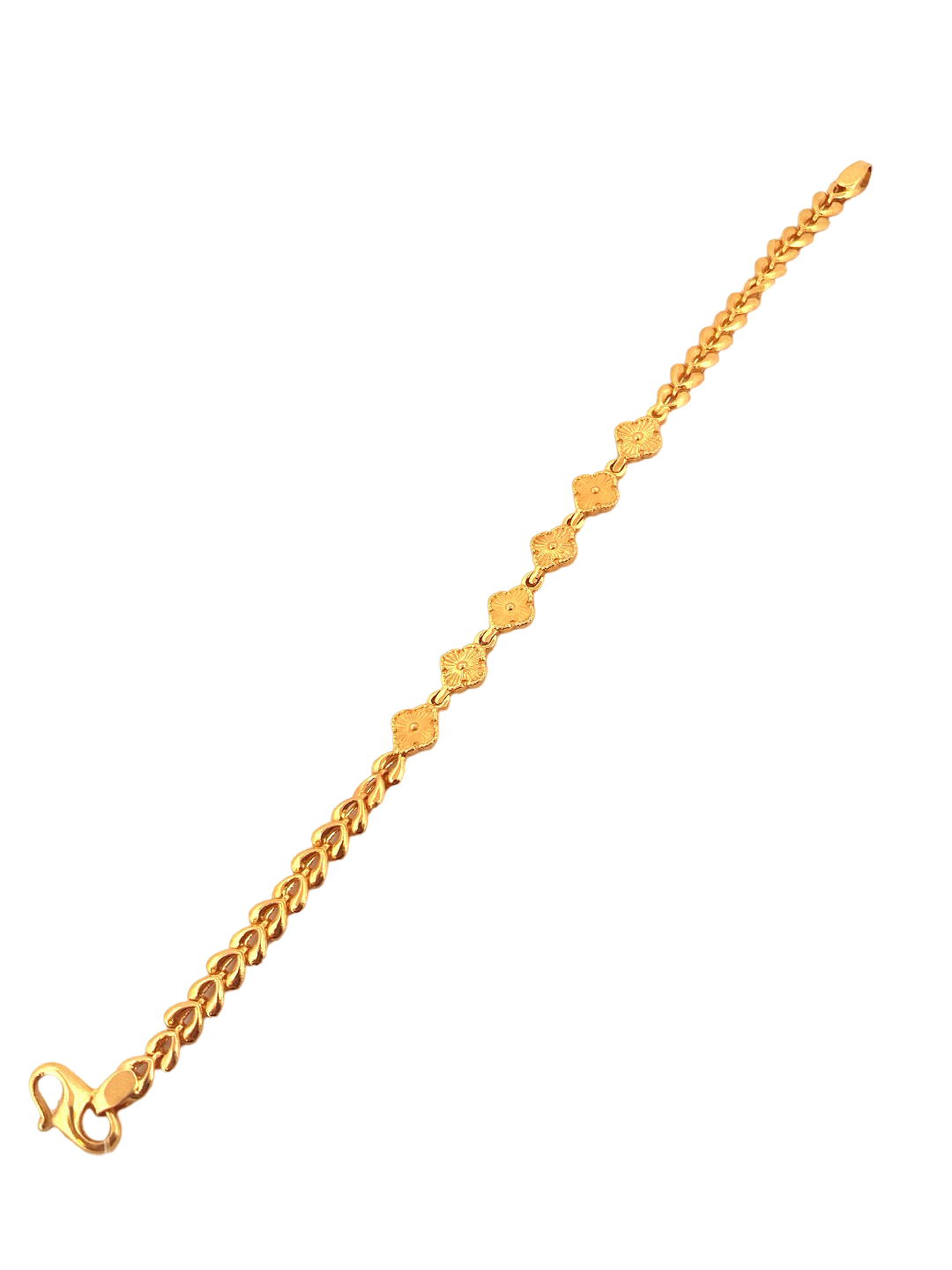 22K Gold Flower Designer Ladies Bracelet