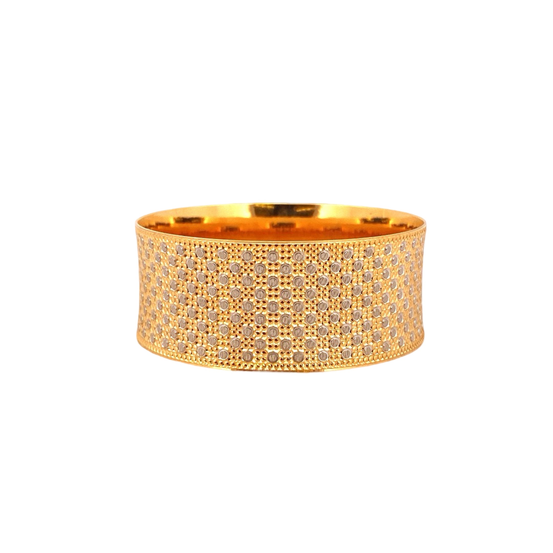 22K Gold Two-tone Designer Ladies Single Bangle