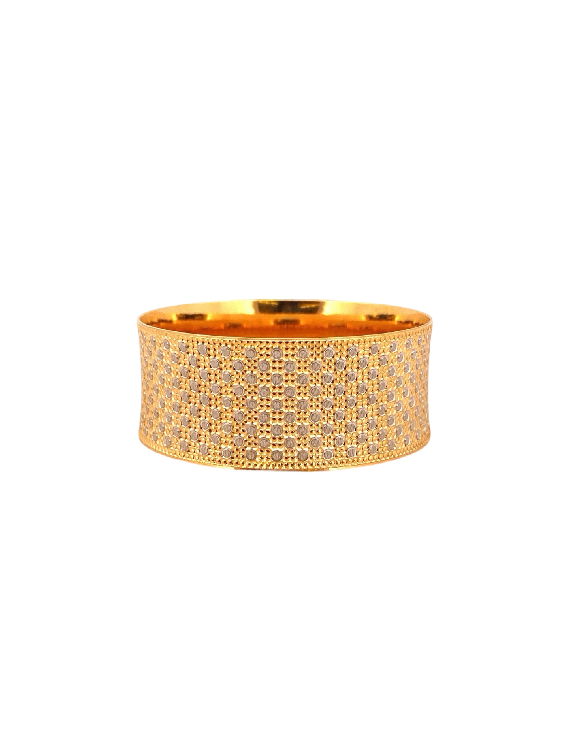 22K Gold Two-tone Designer Ladies Single Bangle