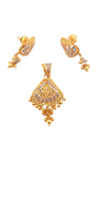 22K Gold Two-tone Designer Pendant Set