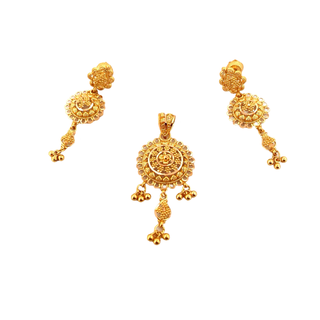 22K Gold Designer Pendant Set
