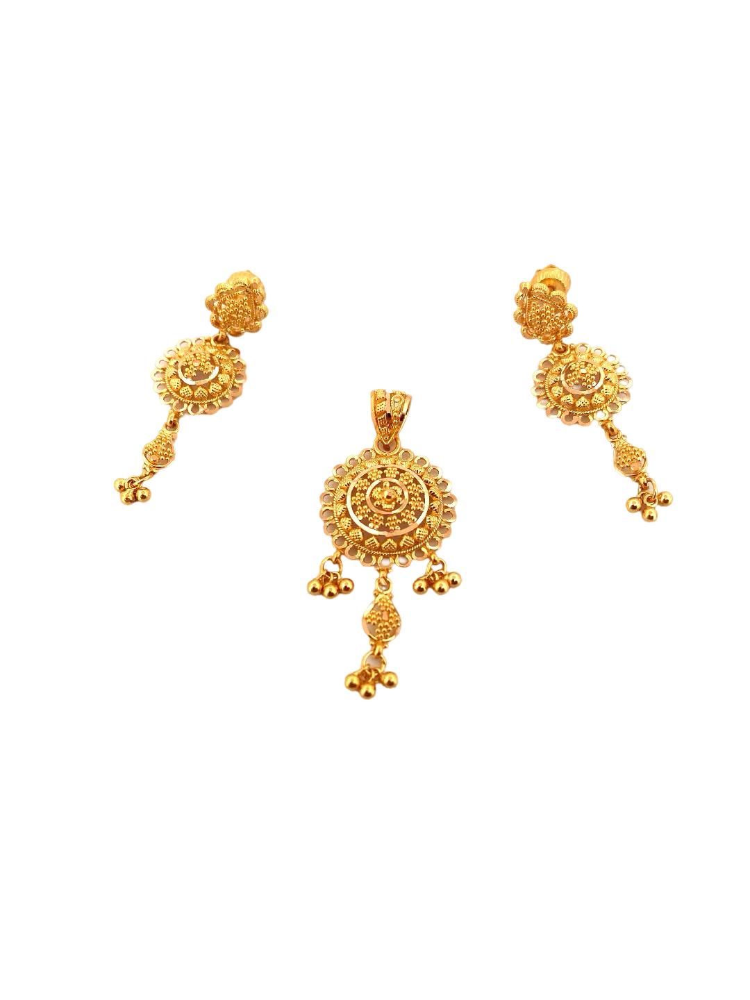 22K Gold Designer Pendant Set