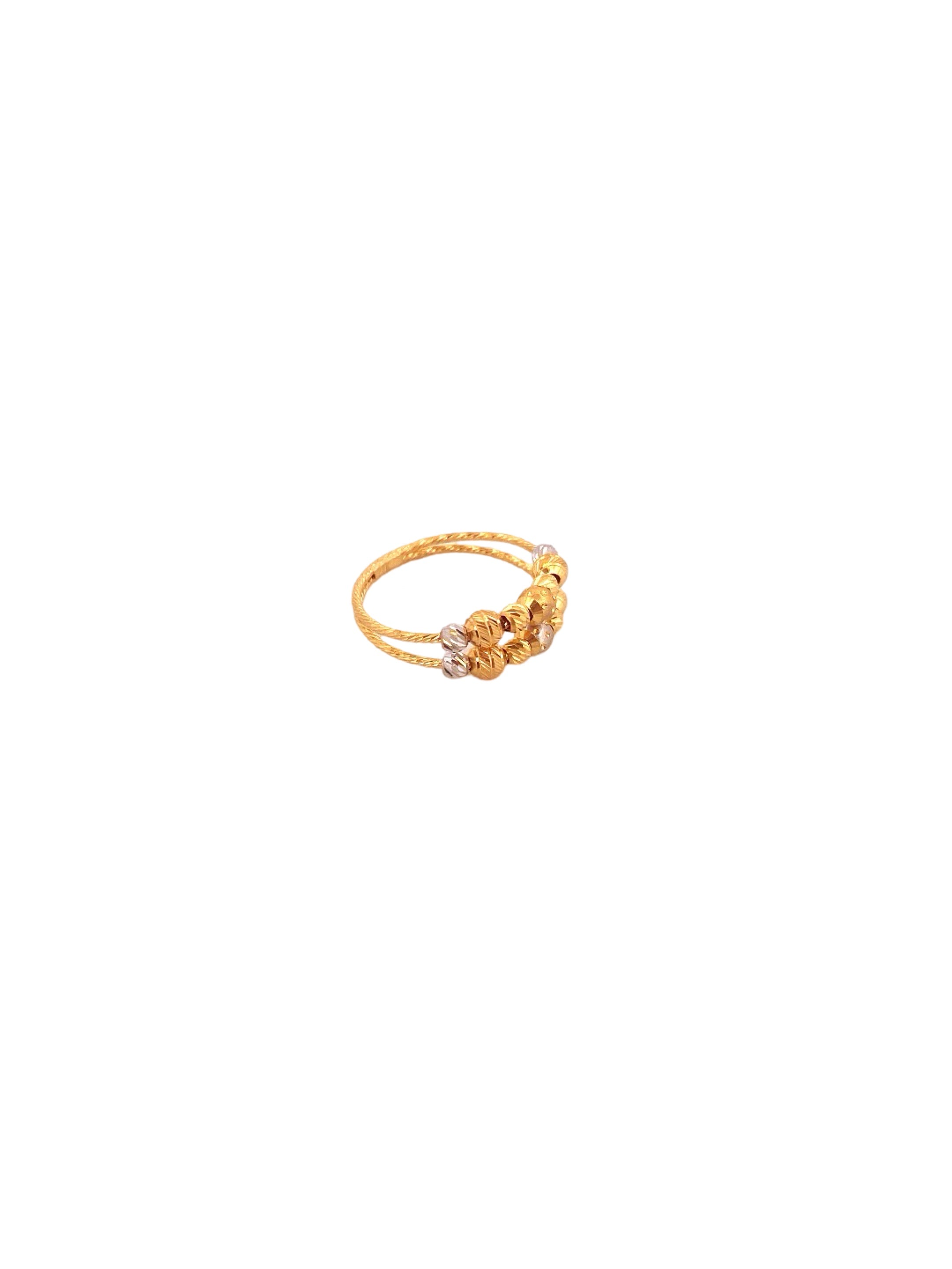 22K Gold Two-tone Designer Ladies Ring