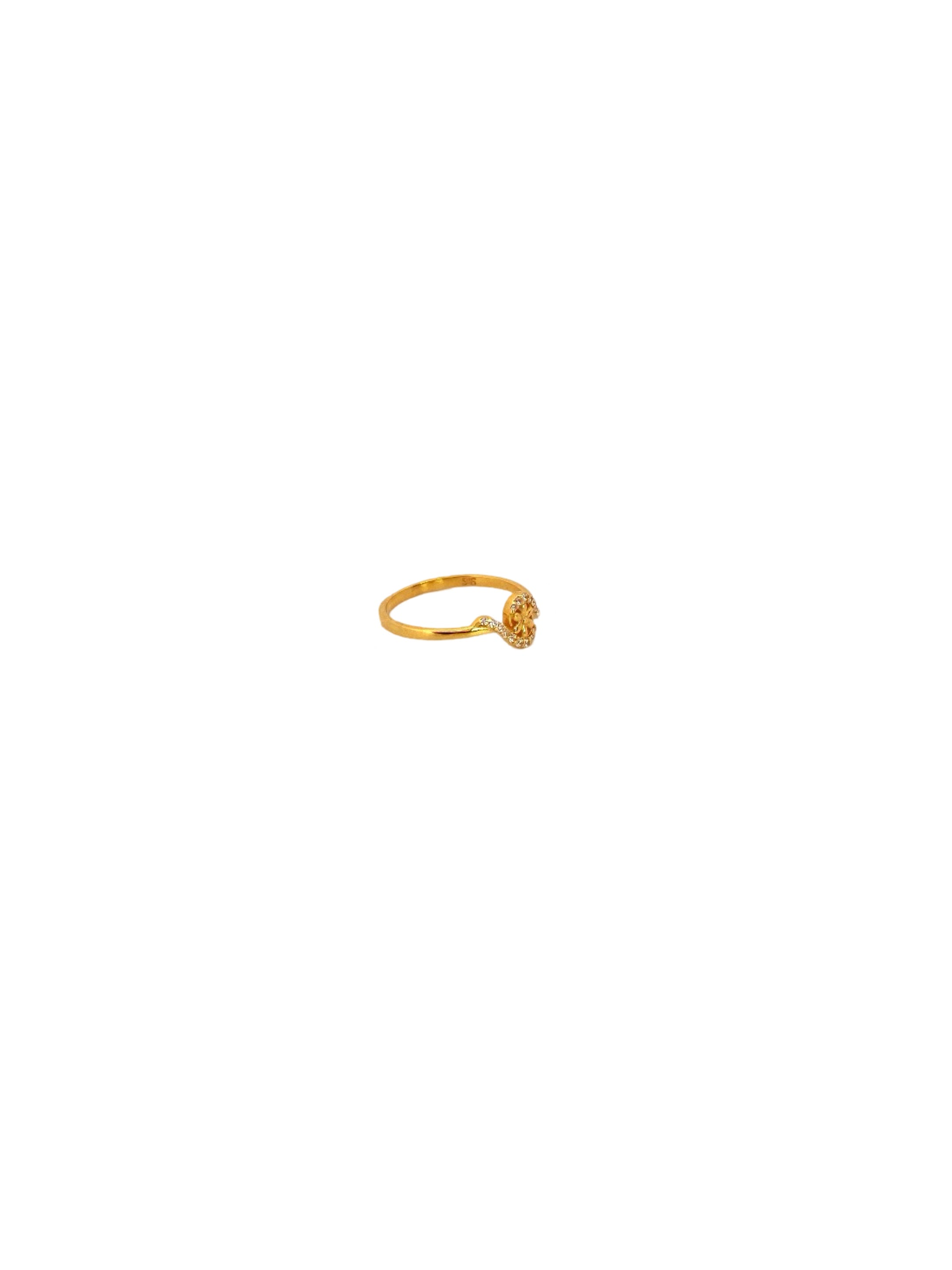 22K Gold CZ Designer Ladies Ring