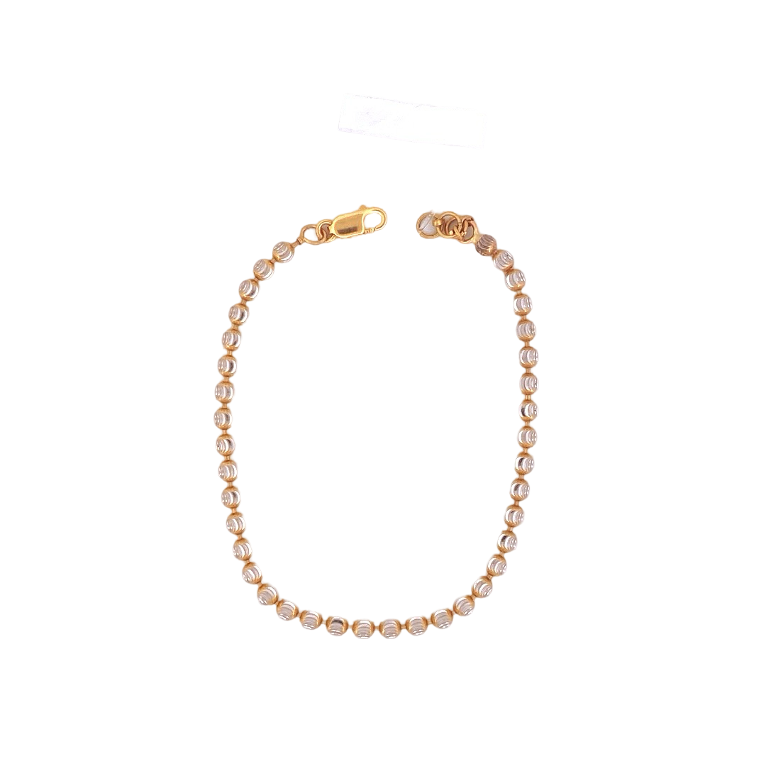 22K Gold Two-tone Beads Designer Ladies Bracelet