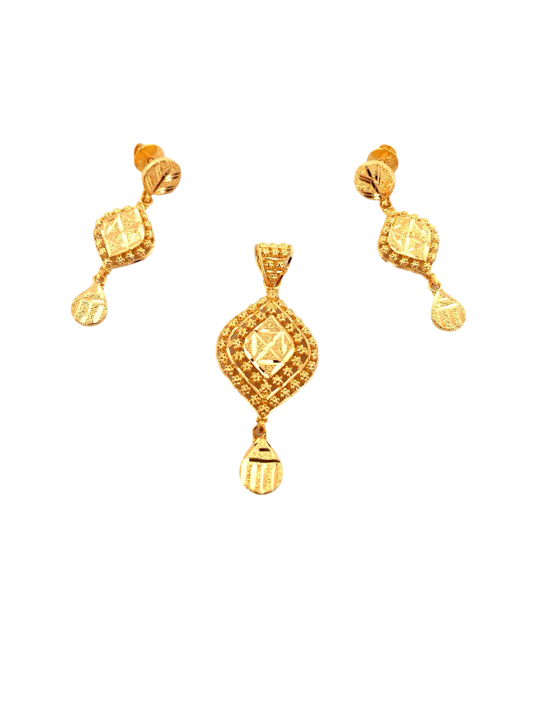 22K Gold Designer Pendant Set